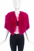 Adrienne Landau Fuchsia Magenta Pink Marabou Feather "Chubby" Bolero Jacket