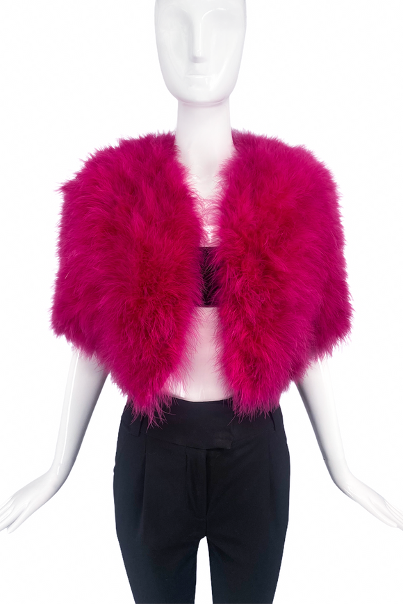Adrienne Landau Fuchsia Magenta Pink Marabou Feather 