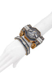 Lanvin Black Enamel Crystal Art Deco Bracelet