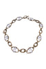 Lanvin Gold Chain Link with embedded Square Crystals Necklace