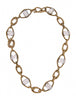 Lanvin Gold Chain Link with embedded Square Crystals Necklace