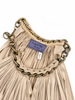 Lanvin Nude Silk Pleated Thick Halterneck Chain Top