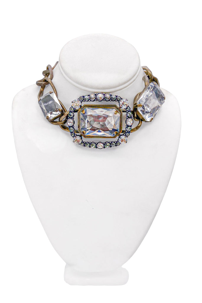 Lanvin Oversized Diamond Chain Choker Necklace Spring 2014