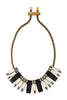 Lanvin Gold Black Crystal Art Deco Necklace