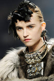 Lanvin Black Square Oversized Crystal Pendant Necklace FW2009