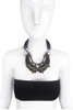 Lanvin Lime Green Crystal Black Horn Style Necklace Fall Winter 2010
