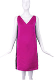 Lanvin Fuchsia Pink and Black Shift Dress with Bead Embellishments SS 2013