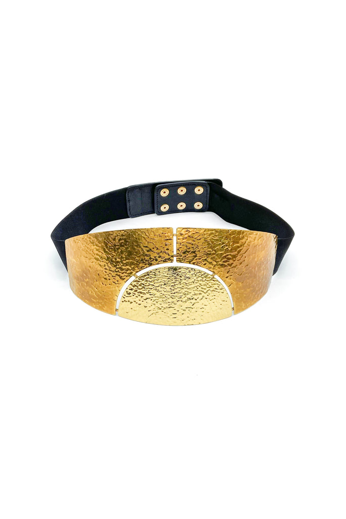 Lanvin Gold Hammered Oversized "Oracle" Waist Belt SS2013