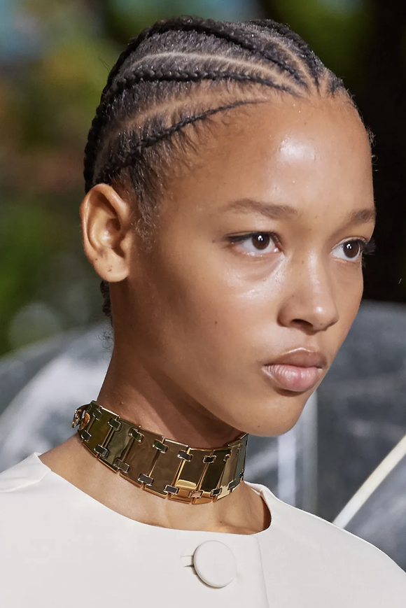 Lanvin Gold Metal Silver Pavé Crystal Accents Choker Necklace