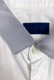 Lanvin Menswear White Button-Up Shirt with Grey Contrast Collar