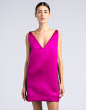 Lanvin Fuchsia Pink and Black Shift Dress with Bead Embellishments SS 2013