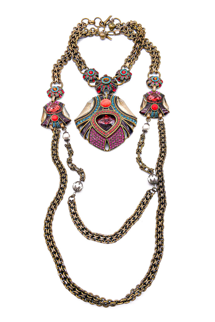 Lanvin Maharaja Crown Jewel Pendent Necklace Set SS2010