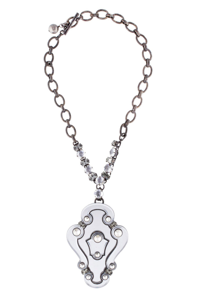 Lanvin Mirror and Crystal Pendant Necklace FW2012 - BOUTIQUE PURCHASE PRICE