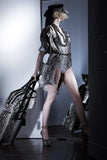 Lanvin Gold Brass Silver Gunmetal Oversized Chain Link Crystalized Necklace Resort 2011
