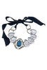 Lanvin Blue Sapphire Crystal Teardrop Oversized  Necklace Choker Spring 2014