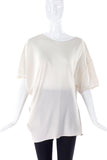 Lanvin White Silk Asymmetrical T-Shirt