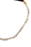 Lanvin Silver Riveted Tube Waist Belt with Gold Hardware FW2014