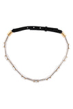 Lanvin Silver Riveted Tube Waist Belt with Gold Hardware FW2014