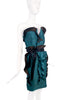 Lanvin Emerald Green Black Ruffle Bustier Dress by Alber Elbaz 10th Anniversary Collection 2012