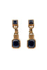 Lanvin Gold Gold Petite Earrings with Faceted Black Onyx