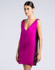 Lanvin Fuchsia Pink and Black Shift Dress with Bead Embellishments SS 2013