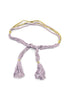 Vintage Lavender & Gold Braided Fabric Tassel Belt