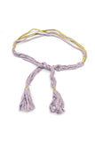 Vintage Lavender & Gold Braided Fabric Tassel Belt