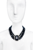 Les Bernard Black Diamond Bead Choker Necklace