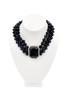 Les Bernard Black Diamond Bead Choker Necklace