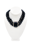 Les Bernard Black Diamond Bead Choker Necklace