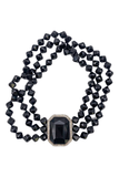 Les Bernard Black Diamond Bead Choker Necklace