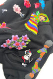 Lou de Betoly Black Sweatshirt with Multicolor Patch Embellishments