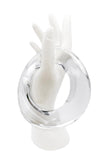 Vintage Clear Lucite Flat Bagel Donut Wavy Asymmetric Bracelet