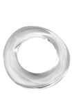 Vintage Clear Lucite Flat Bagel Donut Wavy Asymmetric Bracelet