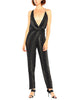 Saint Laurent Anthony Vaccarello Black Gold Lurex Asymmetric Jumpsuit