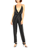 Saint Laurent Anthony Vaccarello Black Gold Lurex Asymmetric Jumpsuit