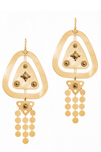 Maison Margiela Gold Industrial Steam Punk Oversized Earrings Runway Fall 2017