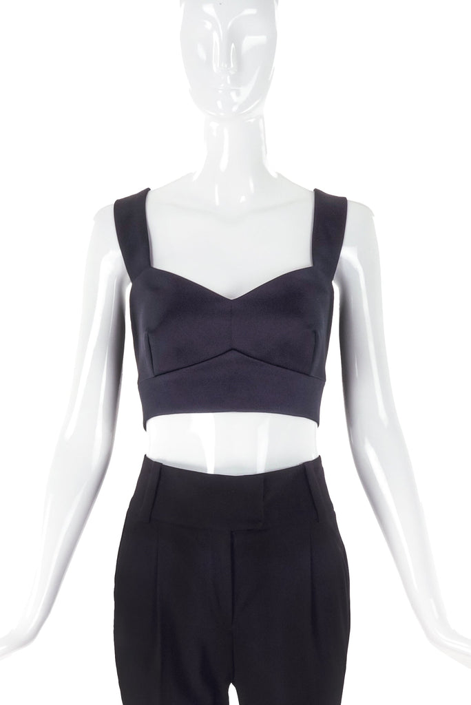 Alexander McQueen McQ Black Satin Bustier Top