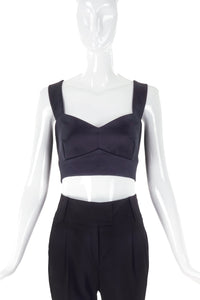 Alexander McQueen McQ Black Satin Bustier Top
