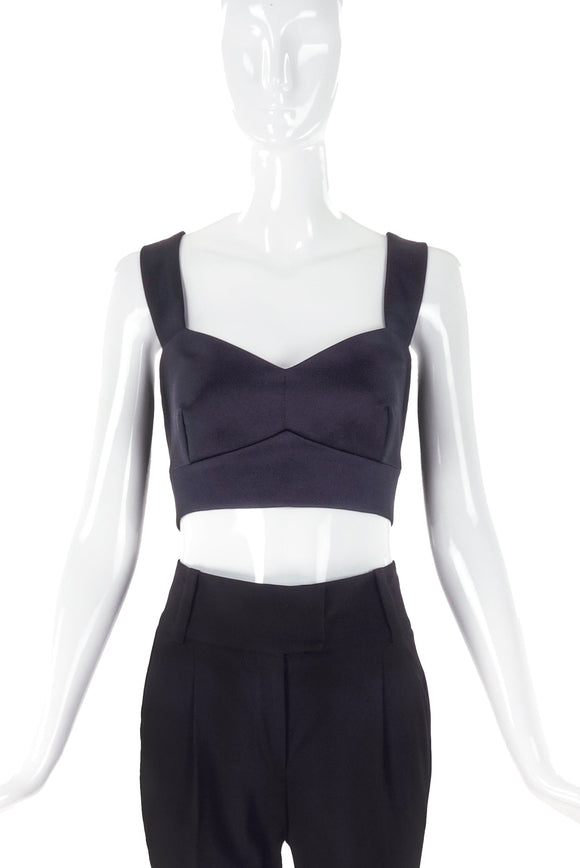 Alexander McQueen McQ Black Satin Bustier Top