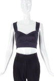 Alexander McQueen McQ Black Satin Bustier Top