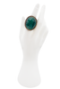 Stephen Dweck Malachite Bronze Oval Faceted Bohemian Ring