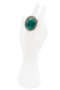 Stephen Dweck Malachite Bronze Oval Faceted Bohemian Ring