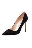 Manolo Blahnik Black Suede "BB" Pointed Pump Heel Size 37