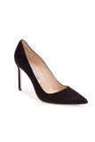 Manolo Blahnik Black Suede "BB" Pointed Pump Heel Size 37