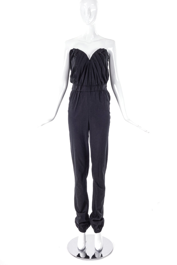 Mara Hoffmann Black Cotton with Built-In Corset Jumpsuit