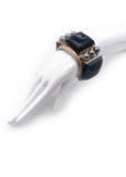 Marc Jacobs Black Onyx Pyramid Silver Oversized Bracelet Fall 2008