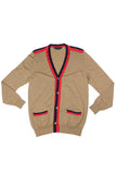 Marc Jacobs Tan Knit Cardigan with Colorblock Trim