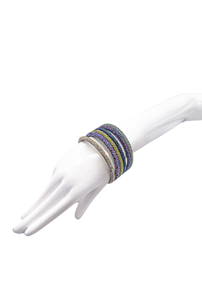 Marc Jacobs Rainbow Colored Crystal Disco Sparkle Bracelets