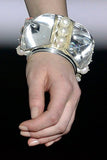 Marc Jacobs Black Onyx Pyramid Silver Oversized Bracelet Fall 2008